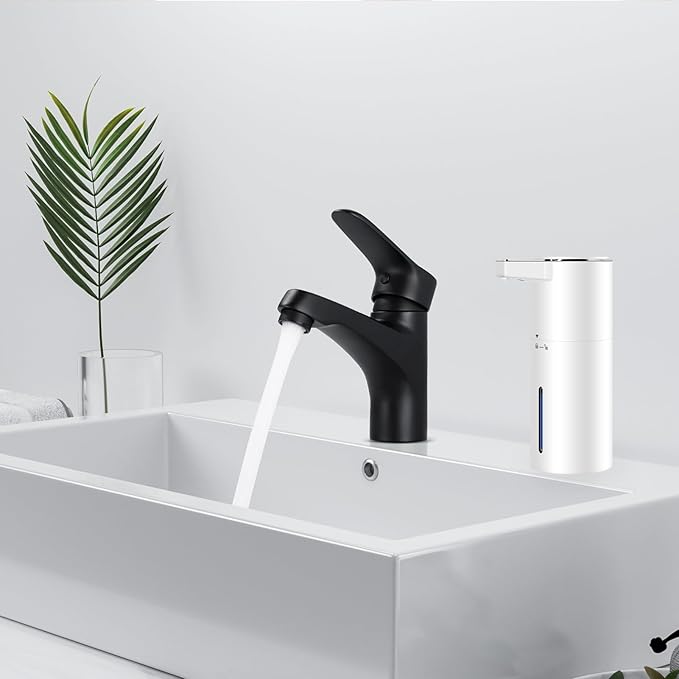 Automatic Soap Dispenser 13oz. Wall Mount Touchless 4 Gear Adjustable Electric Soap Dispenser USB Rechargeable with Infrared Motion Sensor for Bathroom Kitchen Office (White Foam)