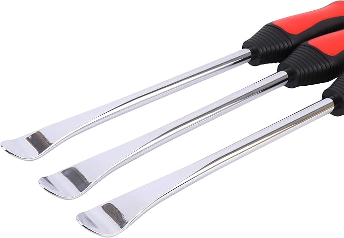 Asooll 11.5" Tire Spoon Dirt Bike Tire Changing Spoons Changing Tools for Motorcycle ATV Lawn Mower I with 1 Portable Bag+3 Tire Spoons+6 Rim Protectors+6 Valve Cores+1 Valve+1 Tire Valve Stem Puller