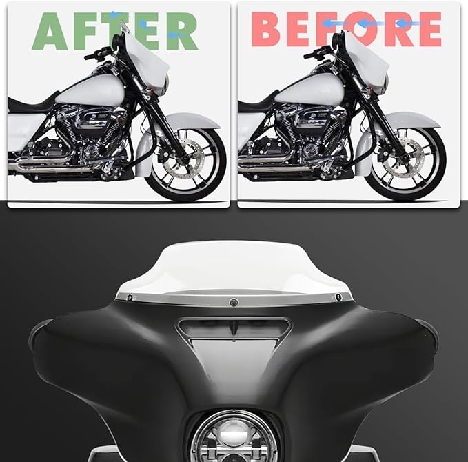 6" Windshield Windscreen for 2014-2024 Harley Davidson Touring Street Glide Electra Glide/Ultra Limited/Tri Glide FLHT FLHX FLHXS FLHTK, Clean