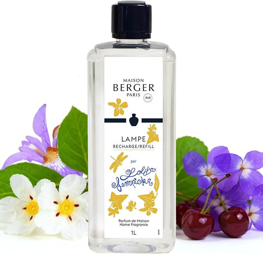MAISON BERGER - Lolita Lempicka Home Fragrance Refill, 1L (33.8 Fluid Ounces) - Catalytic Diffuser Air Purifier - Romantic Ivy & Tonka Scent - 160h Diffusion - French Luxury for Lampe Berger