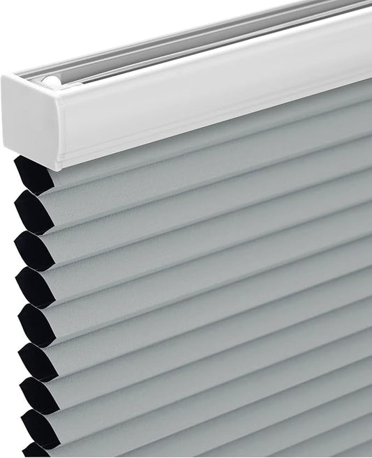Changshade Cordless Cellular Shades, Blackout Honeycomb Shades for Windows, Pull Down Pleated Blinds, Easy to Install for Indoor Windows and French Doors,33" W x 72" H, Grey