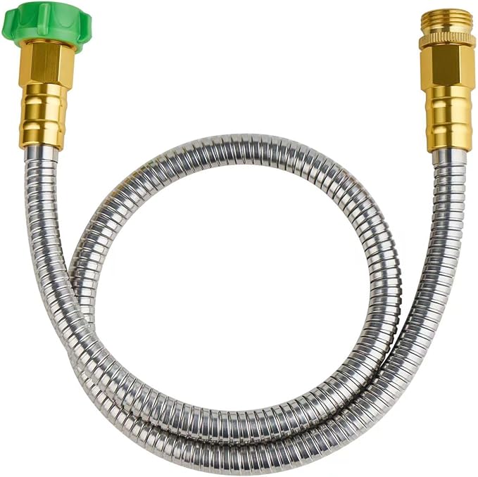 SKYWARD 304 Stainless Steel Short Garden Hose 3 ft with Female to Male Metal Connector, Anti-Leakage, Flexible & Lightweight Kink Free Water Hose, Easy to Use & Store (3ft)