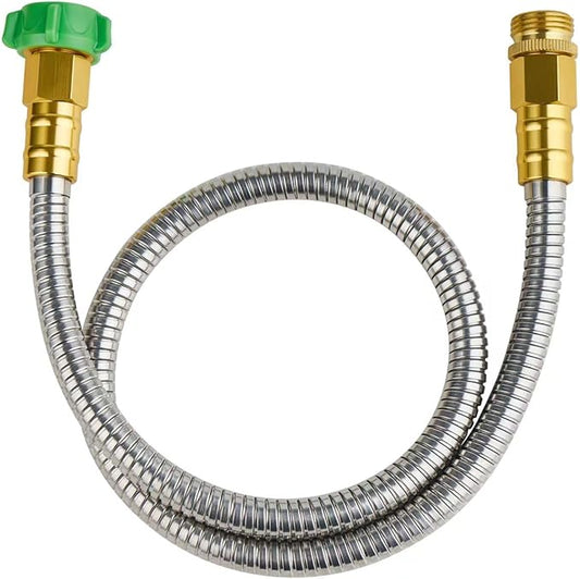 SKYWARD 304 Stainless Steel Short Garden Hose 3 ft with Female to Male Metal Connector, Anti-Leakage, Flexible & Lightweight Kink Free Water Hose, Easy to Use & Store (3ft)