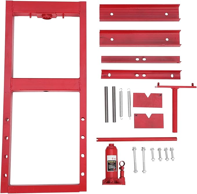6 Ton Hydraulic Shop Press, H-Frame Garage Floor Adjustable Shop Bearing Press with Stamping Plates to Bend, Straighten, Or Press Parts, Install Bearings & U-Joints