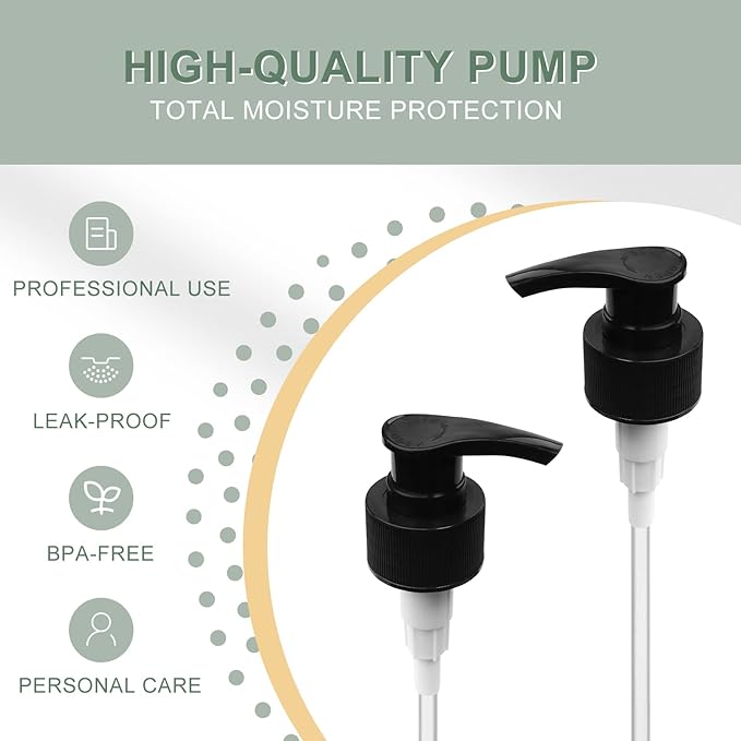 Liter Pump Dispenser, Universal 28/410 Balck Pump Lid Top Replacement Fits Most 1 Liter (33.8oz) Bottles for Sanitizer, Lotion, Shampoo (6 Pack)