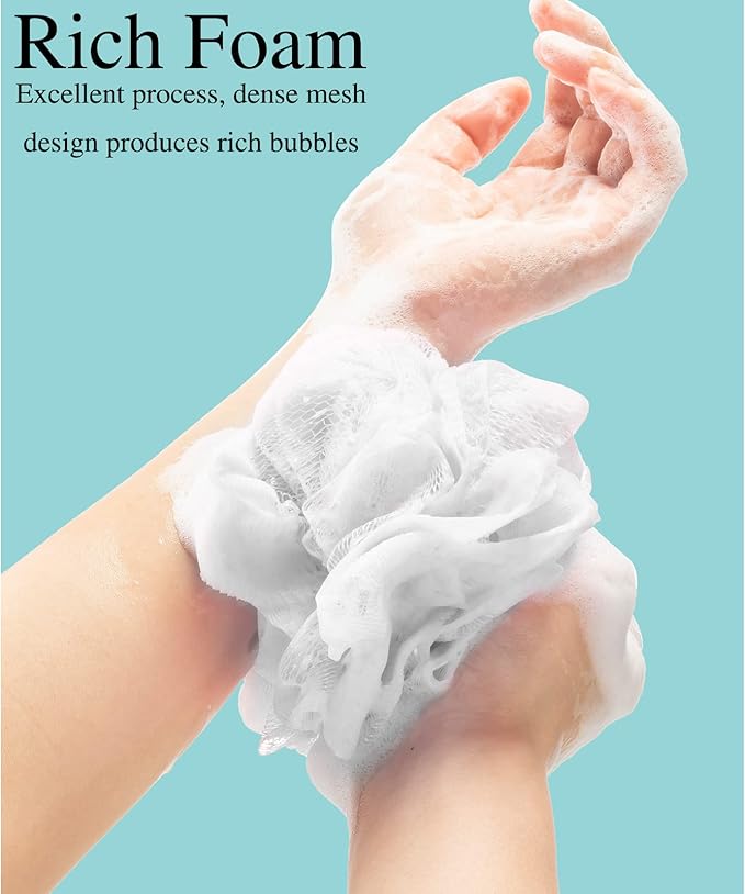 Chengu 80 Pcs Loofah Bulk Sponge Bath Sponges for Shower Bath, Travel, Baby, Women, Men, 20g (White)