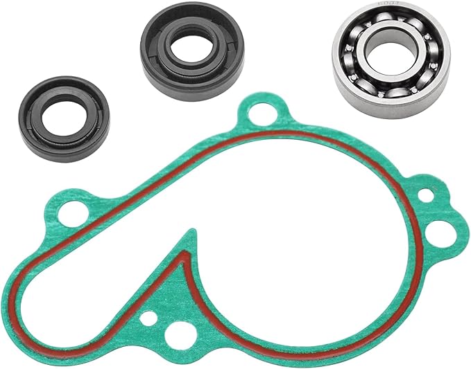 Water Pump Rebuild Kit Compatible with Yamaha YZ125 1998-2004 Bearing Seal Gasket, OEM# 93306-00105-00 93109-11073-00 93102-12321-00