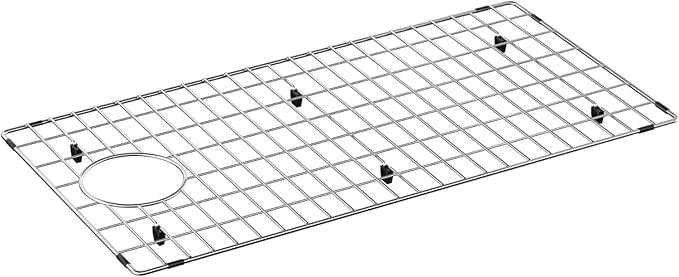 Large Sink Protector for Kitchen Sink,Metal Sink Rack 28.8" X 14.8",Stainless Steel Sink Grid for Bottom of Sink,Sink Grate with Side Drain Hole for Single Bowl with Strainer,1 Pack