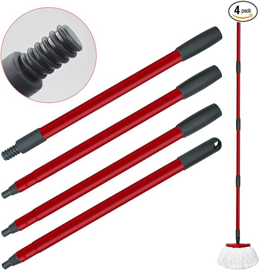 Mop Handle Replacement for Ocedar 4 Section Spin Mop Handle Compatible with Ocedar Spin Mop Refills and Brooms, 30" to 58" Mop Stick for Cedar Floor Cleaning, American Threaded Joint