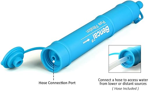 4-Stage 0.1 Micron Ultrafiltration Portable Straw Water Filter | 3-Section Detachable for Easy Backwash | for Outdoor, Survival & Emergency, 1-Pack