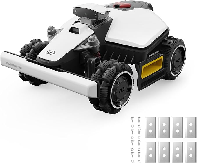 Mammotion LUBA mini AWD 800H Robot Lawn Mower with Replacement Blades, Mowing 0.2 Acre, All-Wheel-Drive for 80% Slope, UltraSense AI Vision+RTK Auto-Mapping, Cutting Height 2.2"-4.0"