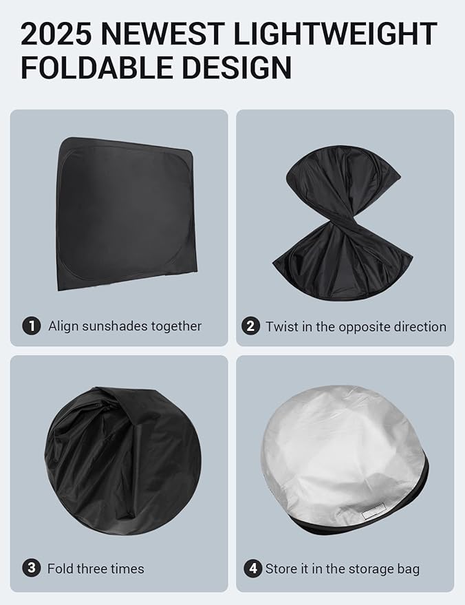Proadsy for Honda CRV 2023-2025 2026 Windshield Sun Shade 4-Layer Foldable Front Sunshade Protector Sun Visor Blocks UV Rays Keep Car Cooler