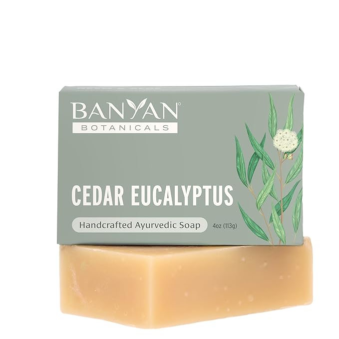 Banyan Botanicals Cedar Eucalyptus Soap – With Eucalyptus and Himalayan Cedarwood Essential Oil – Calming & Refreshing with an Invigorating Scent – 4 oz Bar – Free of Sulfates, Phthalates & Parabens