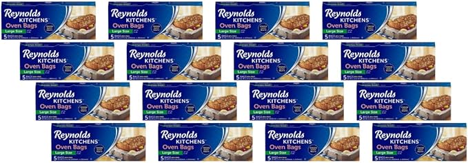 Reynolds Oven Cooking Large Size for Meats & Poultry (up to 8-Pounds), 5 Count Boxes (Pack of 12) 60 Bags Total