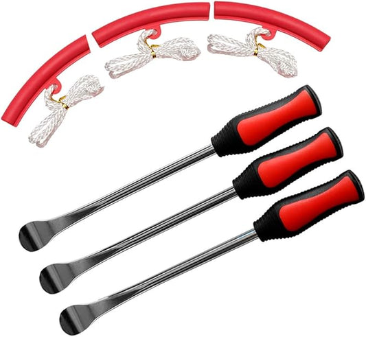 Asooll 11.5" Tire Spoons Motorcycle Tire Changer Tools Bike Tire Iron Levers Repair Kit with 3 Pcs Rim Protectors
