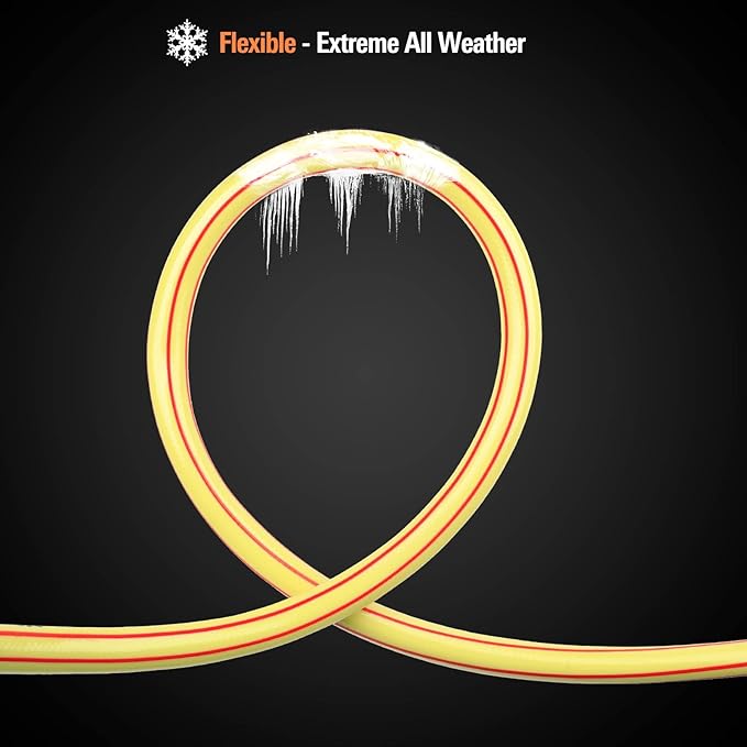 Short Leader Yellow Garden Hose 3/4 in. x 3 ft.-Kink Free, Leakproof, Male/Female, 400PSI Burst -Heavy Duty Durable Flexible Lightweight Water Pipe for Gardening, Lawn Care & Equipment Connection