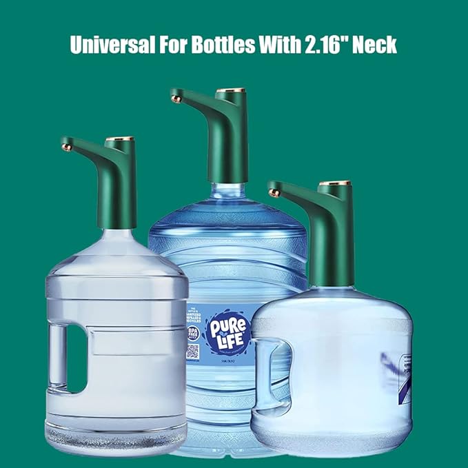 GOLDEN DEER, Water Dispenser, Electric Water Pump for 5 Gallon Bottle，Automatic Drinking Water Pump，3、5 Gallon Universal Pump, USB Charging, GDeer6, Green