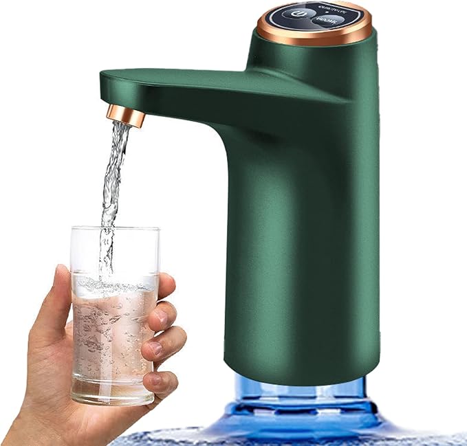 GOLDEN DEER, Water Dispenser, Electric Water Pump for 5 Gallon Bottle，Automatic Drinking Water Pump，3、5 Gallon Universal Pump, USB Charging, GDeer6, Green
