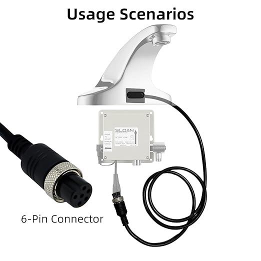 Faucet Sensor Replacement Kit, Compatible with Sloan SFP-41-A SF Series Electronic Faucets, 6-Pin Connector, Fits SF2100/2150/2200/2250/2300/2350/2400/2451, Infrared WC Repair Parts 0362041