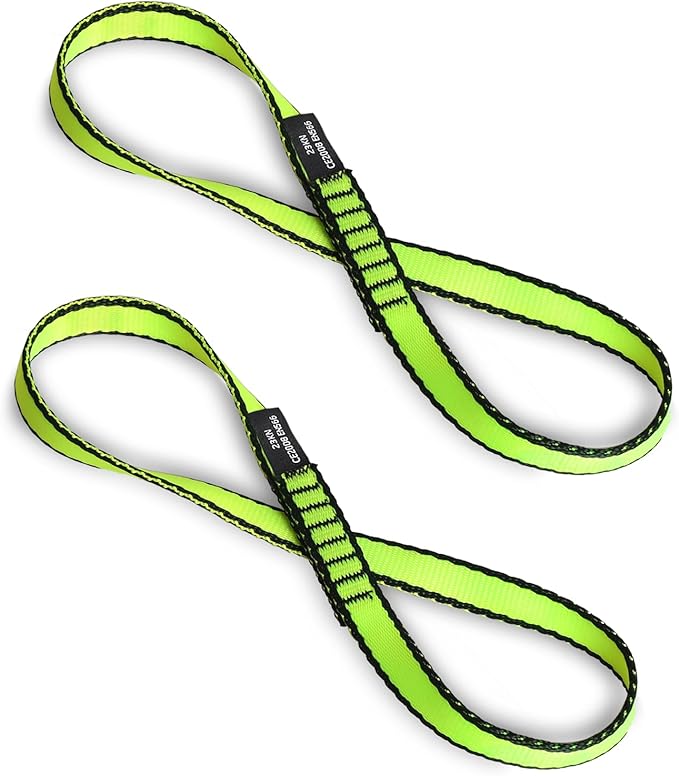 18MM Nylon Climbing Sling Runner - 23KN CE2008/EN566 Certified Outdoor Climbing Webbing for Rock Climbing, Rappelling, Mountaineering, Swing Gear, Outdoor Adventures & Emergency Anchoring