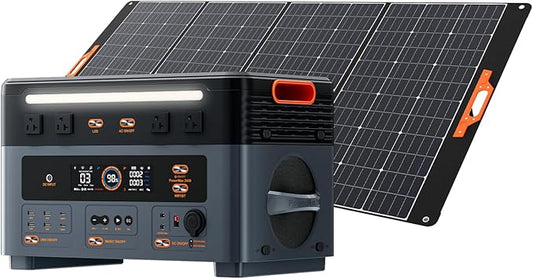 Oscal PM2400 Portable Power Station, 1872Wh LiFePO4 Home Backup Battery, Dual Speaker 2400W Solar Generator(Surge 4800W), Dual Wireless Charging Pad, with 400W solar panel