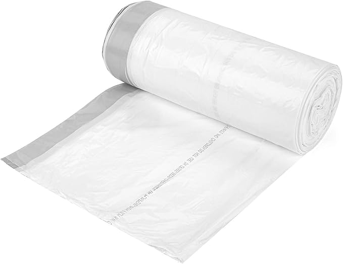 Ultrasac 13 Gallon 1.1 MIL White Drawstring Trash Bags - 19.25" x 28.5" - Pack of 80 - Fits simplehuman H