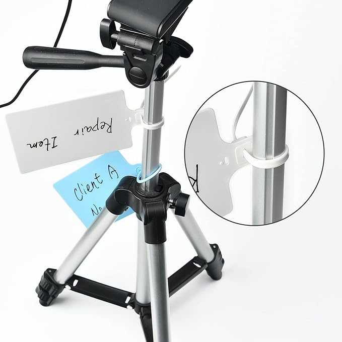 100 White Plastic Writable Shipping Tags - Large, Waterproof, Hanging Labels with One Permanent Marker Pen