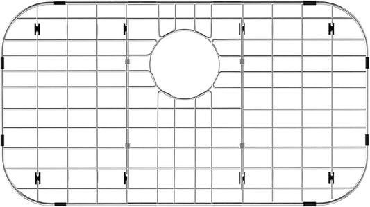 Sink Grid Protector 26" x 14" for Kitchen,Sink Rack with Rear Drain Hole and Corner Radius:3-1/2",Metal Sink Bottom Grate for Single Bowl,304 Stainless Steel,Rust Resistant