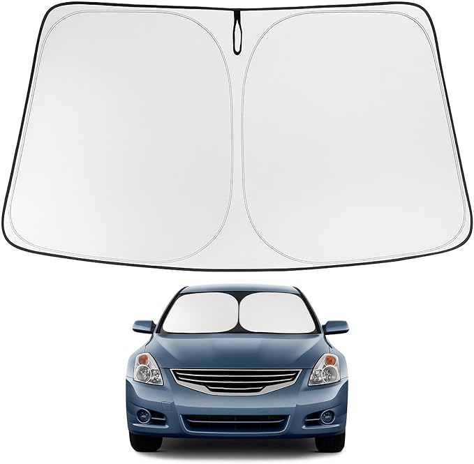Proadsy 2025 Upgrade Windshield Sun Shade Custom Fit 2007-2012 Nissan Altima Foldable Front Sunshade Protector Sun Visor Blocks UV Rays Keep Car Cooler
