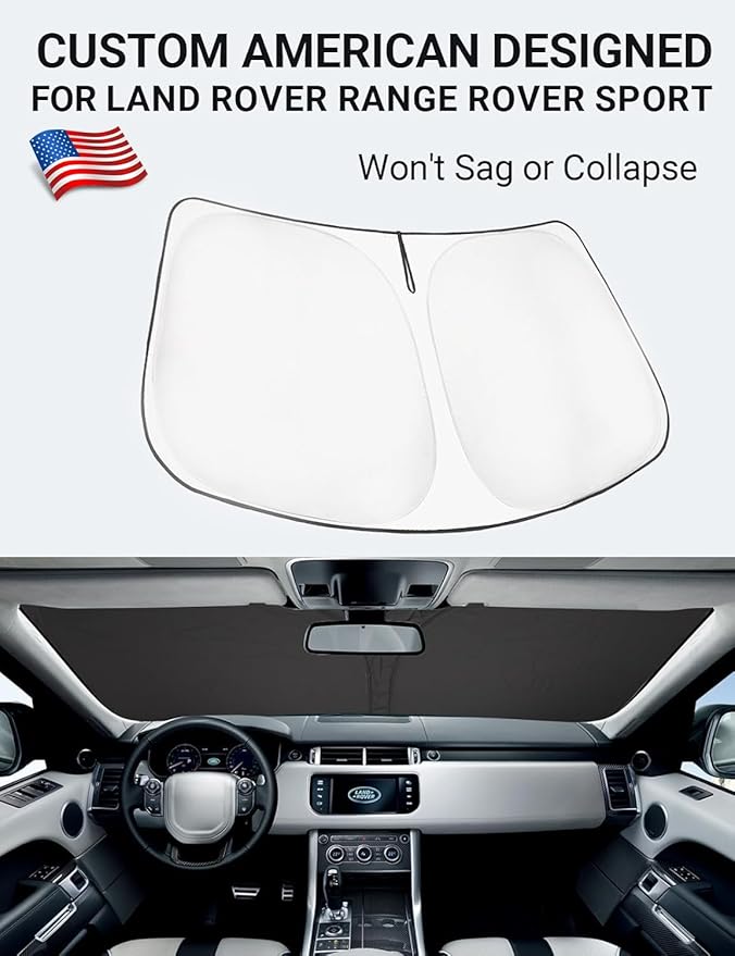 Proadsy Windshield Sun Shade for Land Rover Range Rover Sport 2014-2022 Custom Fit SUV Foldable Front Sunshade Protector Sun Visor Blocks UV Rays Keep Car Cooler