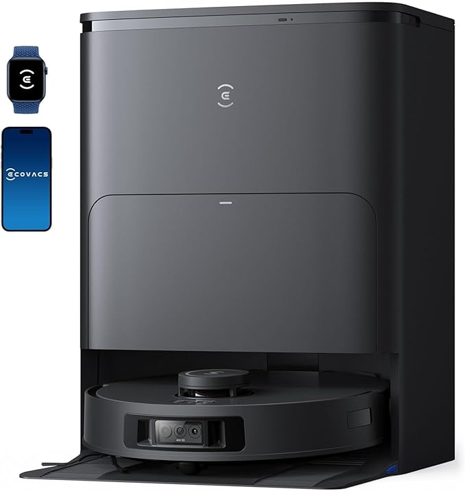 ECOVACS DEEBOT T30S PRO Robot Vacuum and Mop, 11000Pa, TruEdge Adaptive Edge Mopping, ZeroTangle Technology, AI Instant Re-mop, Self-Emptying & Refilling, AI Obstacle Avoidance
