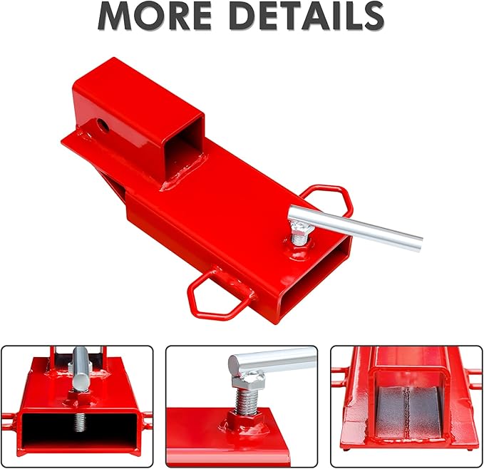 Forklift Trailer Hitch Attachment, EBESTTECH 1 PC 2" Receiver Trailer Towing Adapter with Chain Red
