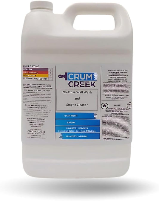 Smoke Cleaner Wall Wash, Multipurpose Degreaser for Walls and Smoke Damage, Non-Rinse, Grease and Odor Remover, Hard Surface Cleaner. 1 Gallon