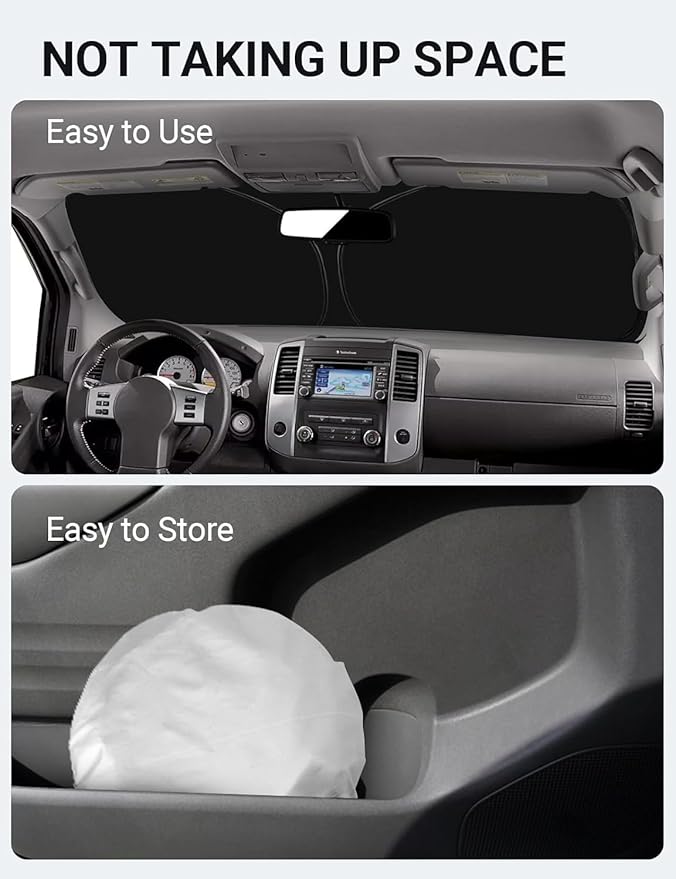 Proadsy Front Windshield Sun Shade Foldable Sunshade Protector Custom Fit 2021-2005 Nissan Frontier, 2Dr 4Dr KingCab CrewCab Pickup Accessories 2025 Upgrade