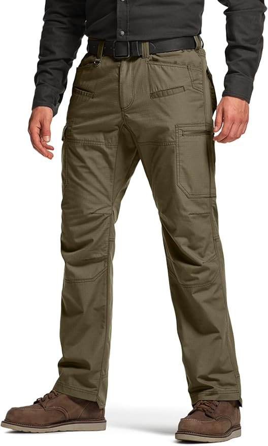 CQR Men's Winter Tactical Cargo Pants, Thermal Fleece Lined Outdoor Snow Ski Hiking Work