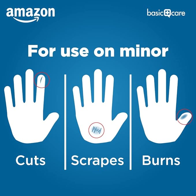 Amazon Basic Care Adhesive Bandages, Flexible Fabric, 100 Count | Pack of 3 | All-One Size | First Aid