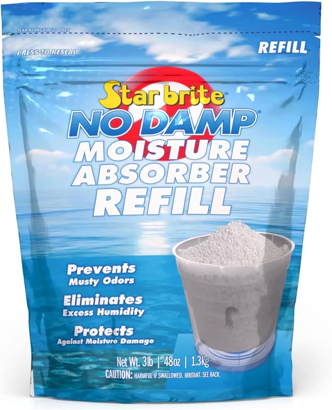 STAR BRITE No Damp Moisture Absorber & Dehumidifier 48 Ounce Refill - Simple, Portable, Humidity Control for Boats, RVs, Closets & More - Prevent Musty Odor & Moisture Damage (085450)