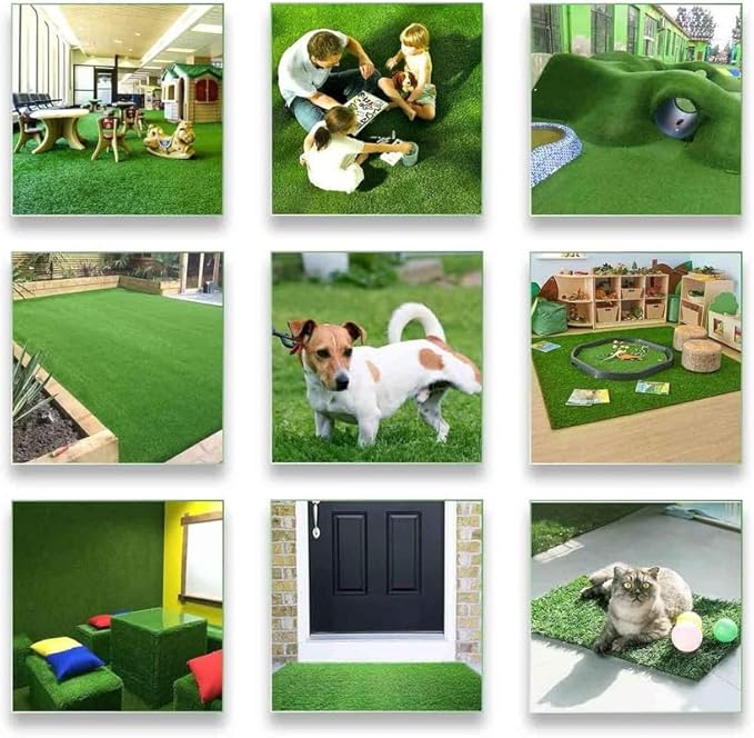 Petgrow Artificial Grass Turf 12FTX100FT- Realistic & Thick Synthetic Fake Grass Mat for Outdoor Garden Landscape Pet Dog Grass Rug Faux Turf