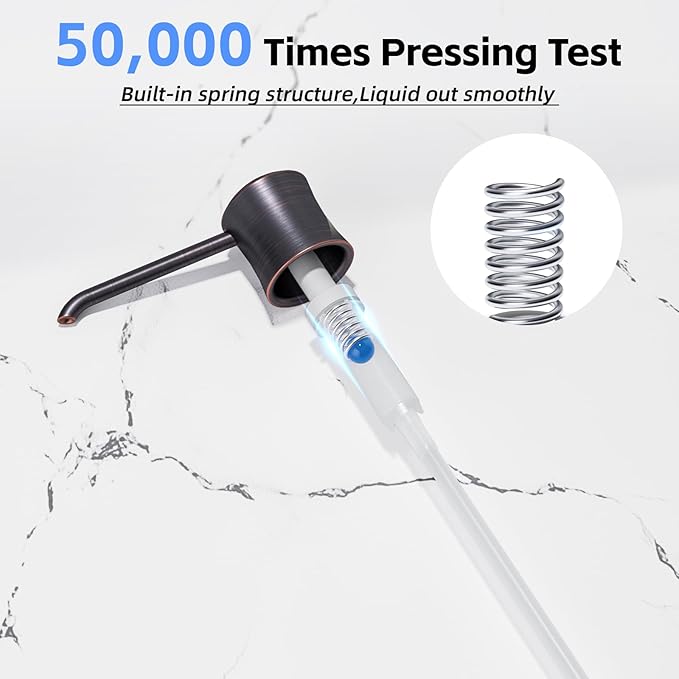 SAMODRA Sink Soap Dispenser and Extension Tube Kit, ABS Pump Head Bronzed Built in Design with 39” Extension Tube to Soap Bottle, No More Messy Refills(No Bottle)