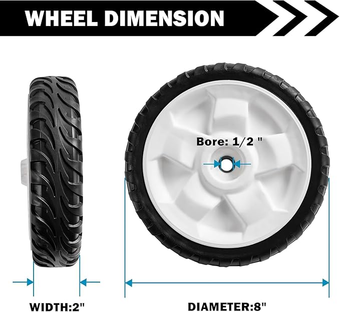 Rear Drive Wheels 137-4835 Replacement for Toro Mower,119-3822 Metal Gear Mower Wheels Compatible with Toro 20332, 20333, 20334, 20337, 20372, 20373, 20374 22" Recycler Lawn Mowers（Pack of 2)