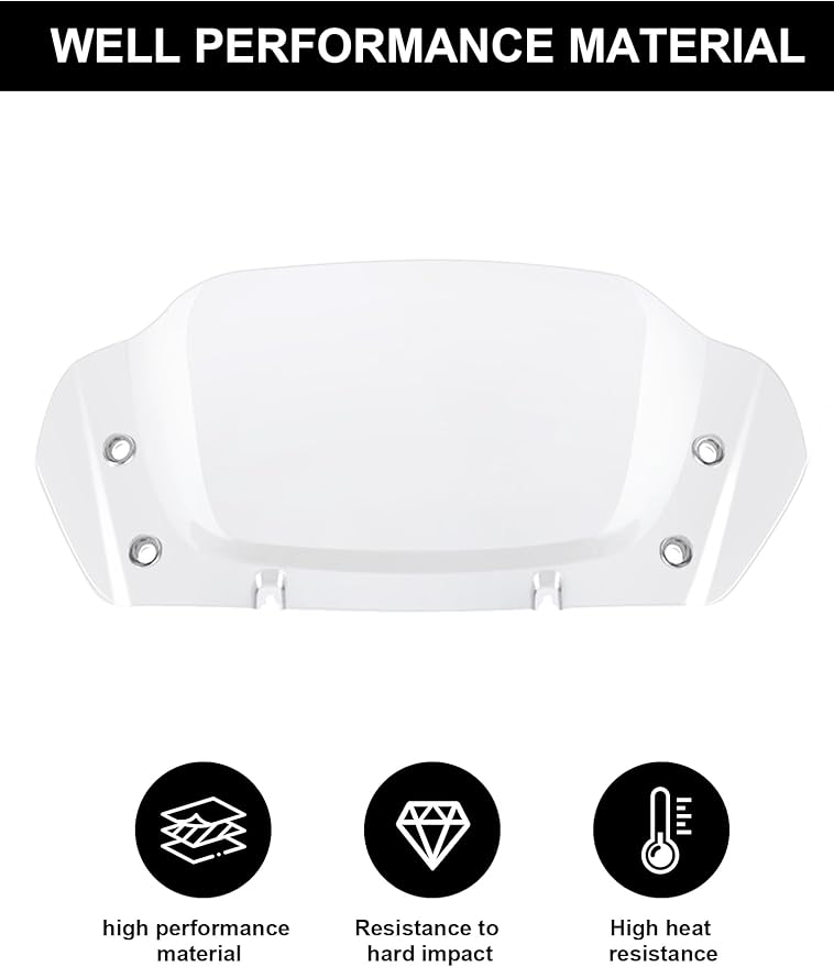 8" Wave Windshield, Windscreen Wind Splitter Compatible for Harley Davidson Street Glide FLHX 2024-2025, CVO Street Glide FLHXSE 2023-25, FLHXU 2025, Clear