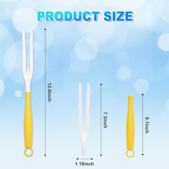 3 Pack Replacement Duster Handles Compatible with Swiffer Duster Refills, Durable Detachable Handles for Easy Cleaning (Yellow & White)
