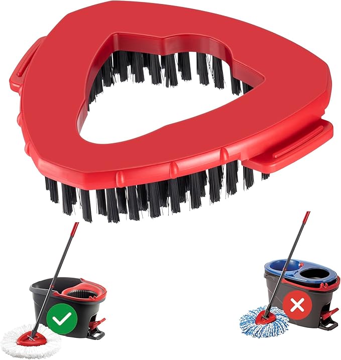 Scrub Brush Replacement Head for O Cedar EasyWring Spin Mop 1 Tank System, Shower Floor Scrubber, Microfiber Triangle Hard Bristle Cleaning Brush for Bathroom Kitchen Pool, Glass and Tile Walls