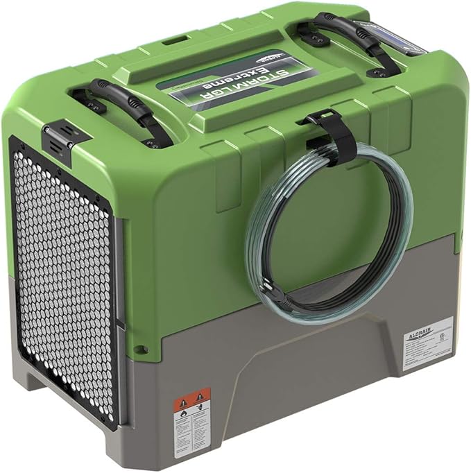 ALORAIR 180PPD LGR Commercial Dehumidifier with Pump for Basement Warehouse & Job Sites, Large Space Crawl Space Dehumidifier for Efficient Water Damage Restoration,5 Years Limited Warranty, Green