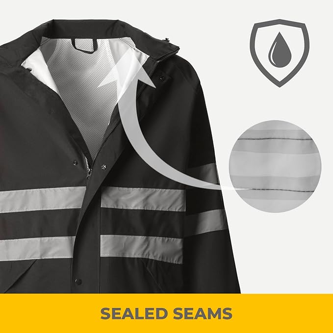 Safety Raincoat ALBATROSS PLUS Long Hooded Waterproof Emergency Rain Jacket Poncho for Men Women Adults