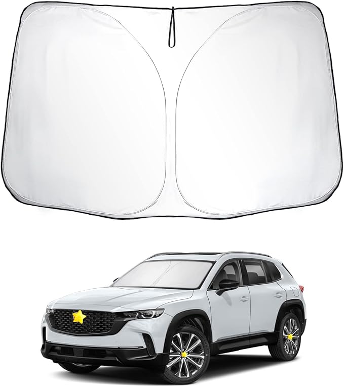 SKTU 2025 2026 CX-50 Front Windshield Sunshade for 2023 2024 2025 2026 Mazda CX-50 Windshield Sun Shade Foldable for Blocks UV Rays and Blocks Heat and Sun Keeps Vehicle Cool