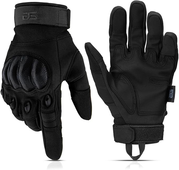 Glove Station Tactical Gloves for Men – Touchscreen Utility Gear with Hard Knuckle Protection Used in Motorcycle, Airsoft, Combat, Police, Shooting & Outdoor Work