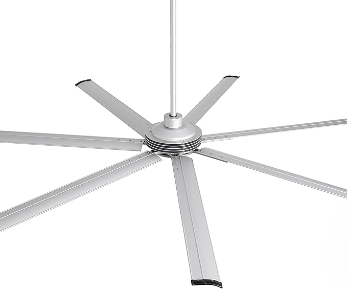Industrial Ceiling Fans with Remote Control, 100 Inch Large DC Motor Ceiling Fans without Lights for Living Room Shop Garage Bedroom Indoor Outdoor, 6-Speed, Reversible 7 Aluminum Blades, Timer