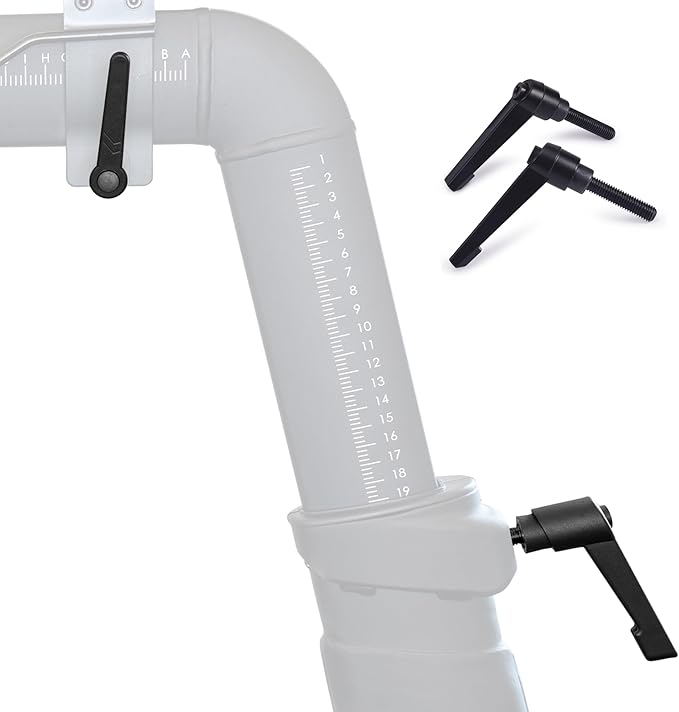 TrubliFit Replacement Seat & Handlebars Slide Adjustment Handles - L Handle for All Peloton Bikes (Original Peloton Bike & Bike+ and Cross Training Bike & Bike+) - All Metal Handles 2-Pack