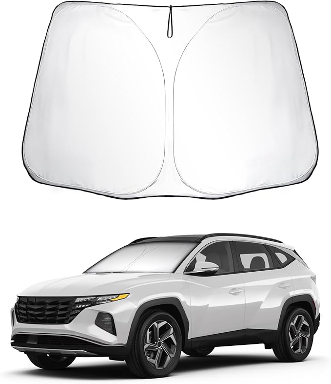 SKTU 2024 2025 Tucson Front Windshield Sunshade for 2022-2025 Hyundai Tucson/Santa Cruz/ 2023-2025 Kia Sportag e Windshield Sunshade for Blocks UV Rays and Blocks Heat and Sun Keeps Vehicle Cool